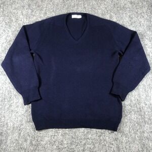 Vintage Bernhard Altmann Wool Sweater Mens M Blue V Neck Knit Pullover